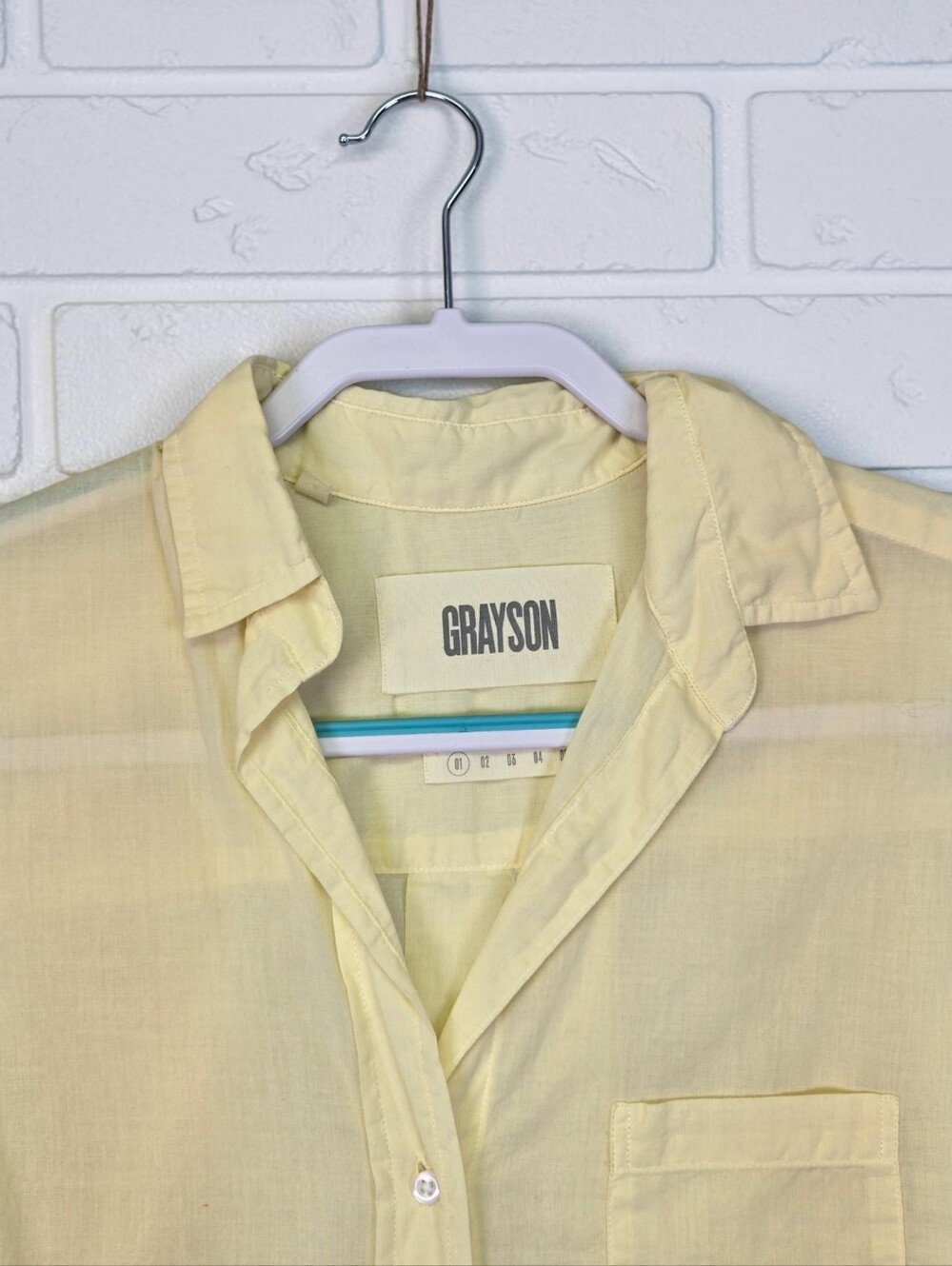 Grayson The Hero Cotton Light Yellow Shirt Size 1 / Small By Frank & Eileen - Picture 3 of 15